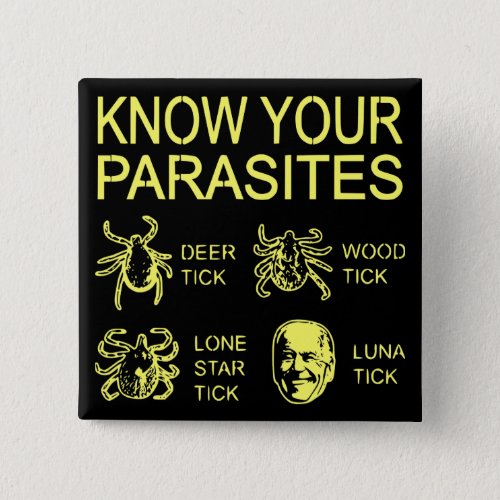 Know Your Parasites Biden Luna Tick   Button