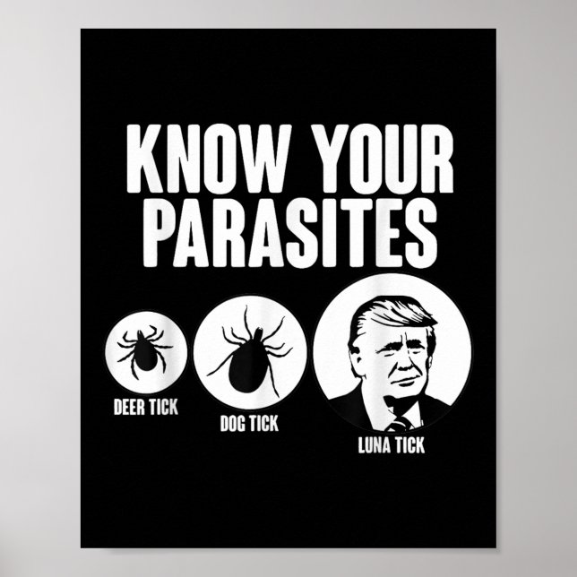 Know Your Parasites Deer Tick Dog Tick Funny Donal Poster (Front)