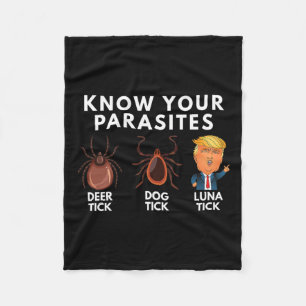 Know Your Parasites Deer Tick Dog Tick Luna Tick A Fleece Blanket