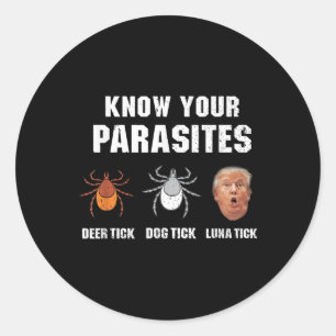 Know Your Parasites - Funny Anti Trump Classic Round Sticker