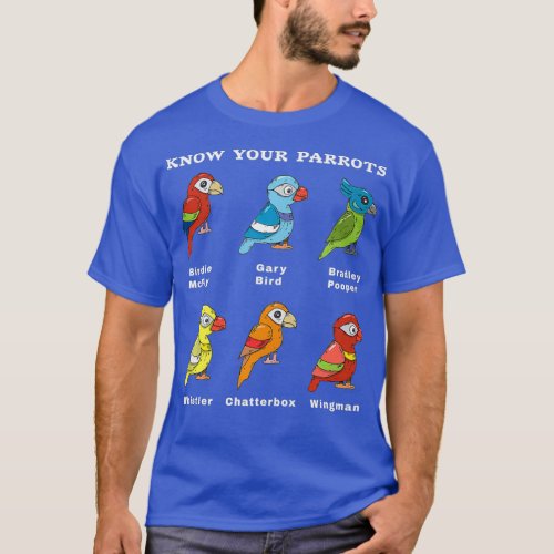 Know Your Parrots Funny Names Parakeet Cockatiel T_Shirt