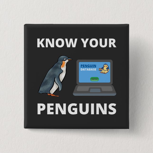 Know your Penguins Button (Front)