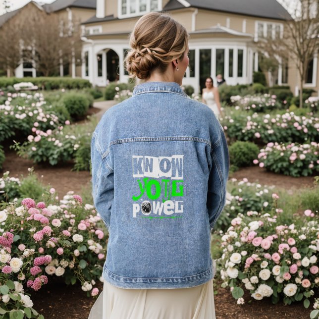 Know Your Power Women’s Denim Jacket: Empowerment  Jacket (Wedding Back)