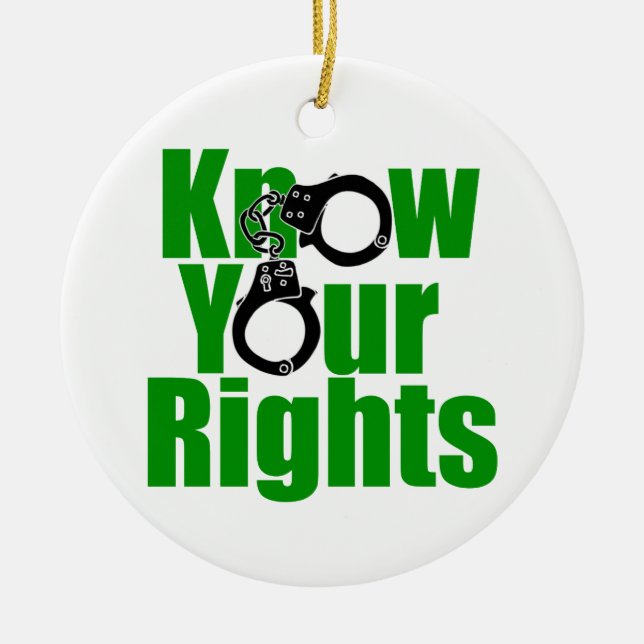 KNOW YOUR RIGHTS - police state/prison/drug war Ceramic Ornament (Front)