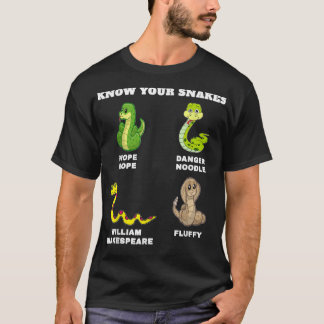 Know Your Snakes Funny Names Danger Noodle Nope Ro T-Shirt