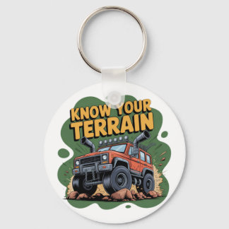 Know Your Terrain 4x4 Off Road Truck Cartoon Keychain