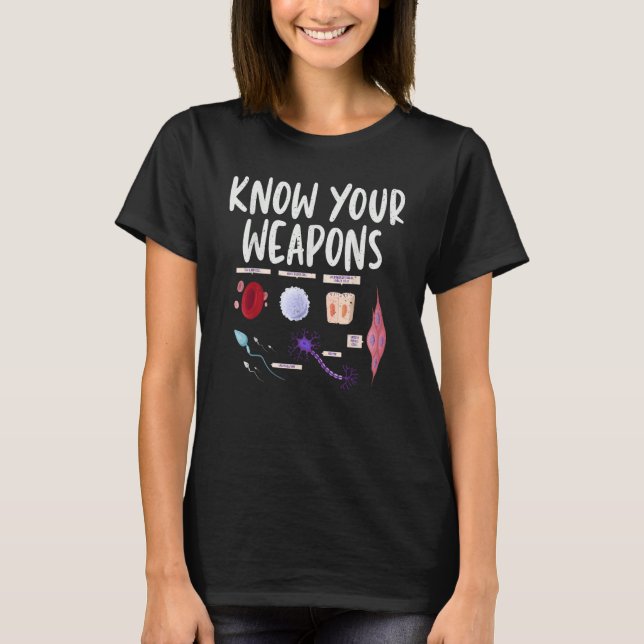 Know Your Weapons Microbiology Microbiologist Grap T-Shirt (Front)