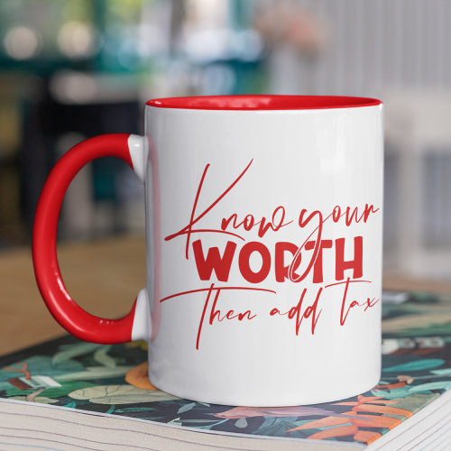 Know Your Worth Inspirational Motivational Quote Mug