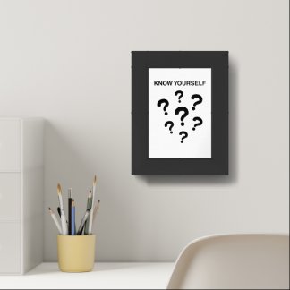 “KNOW YOURSELF” motivational bold text tee design Framed Art