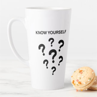 “KNOW YOURSELF” motivational bold text tee design Latte Mug