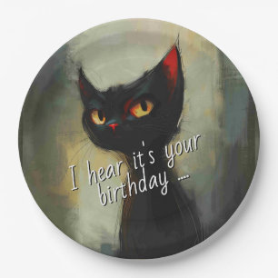  Knowing Black Ninja Cat Birthday Paper Plates