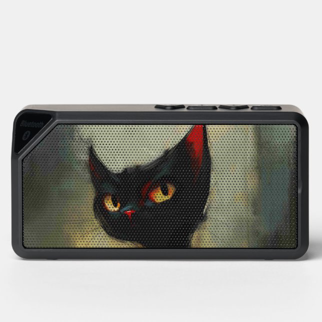  Knowing Black Ninja Cat  Bluetooth Speaker (Front)