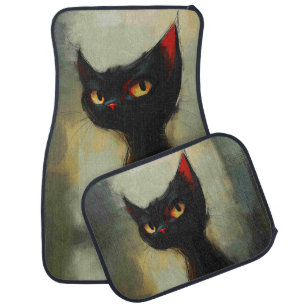 Knowing Black Ninja Cat Car Floor Mat