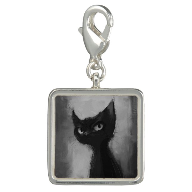  Knowing Black Ninja Cat  Charm (Front)