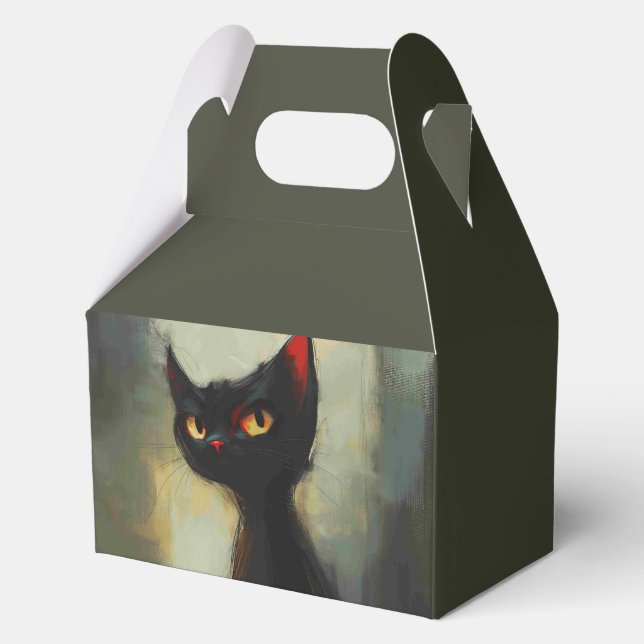  Knowing Black Ninja Cat  Favor Boxes (Back)