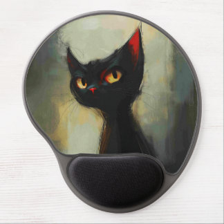 Knowing Black Ninja Cat Gel Mouse Pad