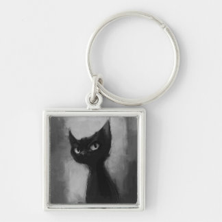  Knowing Black Ninja Cat  Keychain