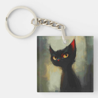 Knowing Black Ninja Cat Keychain
