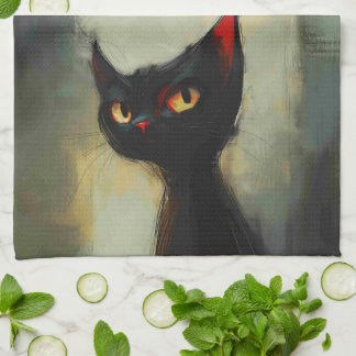  Knowing Black Ninja Cat  Kitchen Towel