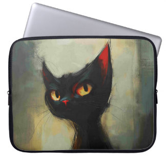 Knowing Black Ninja Cat Laptop Sleeve