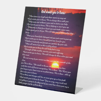 Knowing God Pedestal Sign