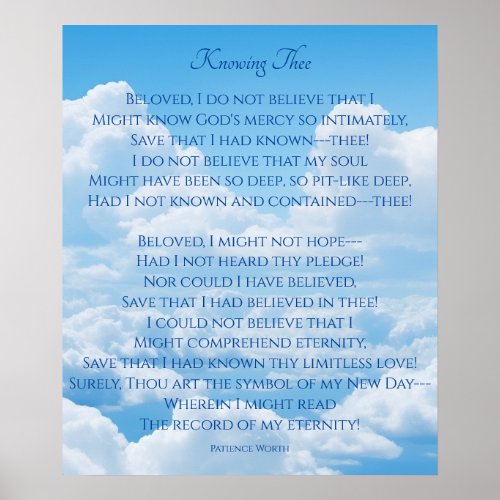 Knowing Thee Christian Poem Poster