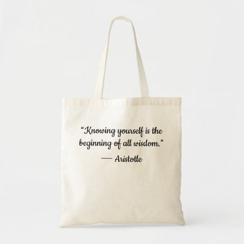 Knowing Yourself Aristotle quote Wisdom Tote bag