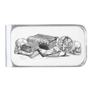 Knowledge and Death Silver Finish Money Clip