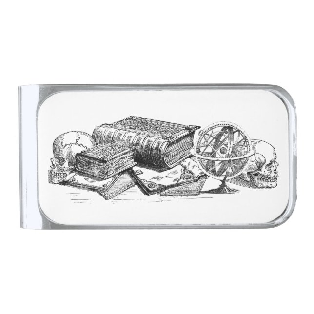 Knowledge and Death Silver Finish Money Clip (Front)