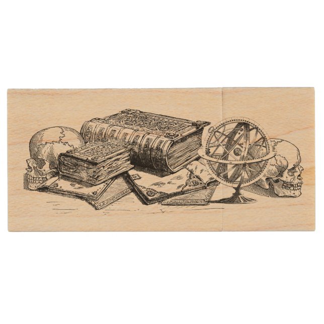 Knowledge and Death Wood Flash Drive (Front)