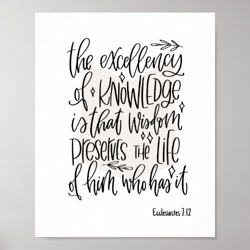 Knowledge Bible verse Poster