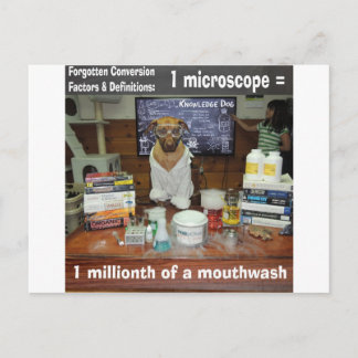 Knowledge Dog Forgotten Conversions Microscope Postcard