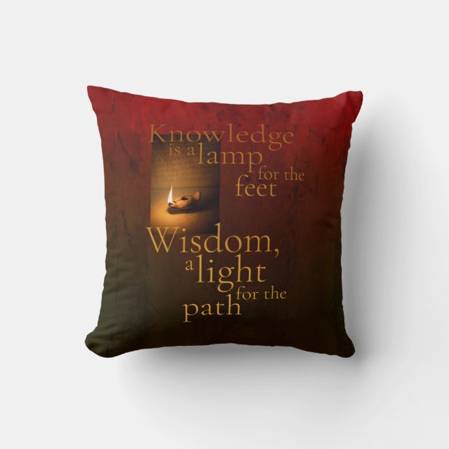 Knowledge Is a Lamp Throw Pillow (Front)