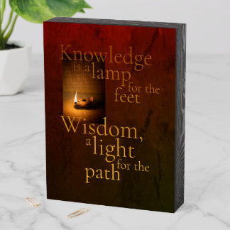 Knowledge Is a Lamp Wooden Box Sign