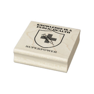 Knowledge Is a Public Health Superpower Rubber Stamp