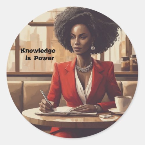 Knowledge is Power Achieve Dream Classic Round Sticker