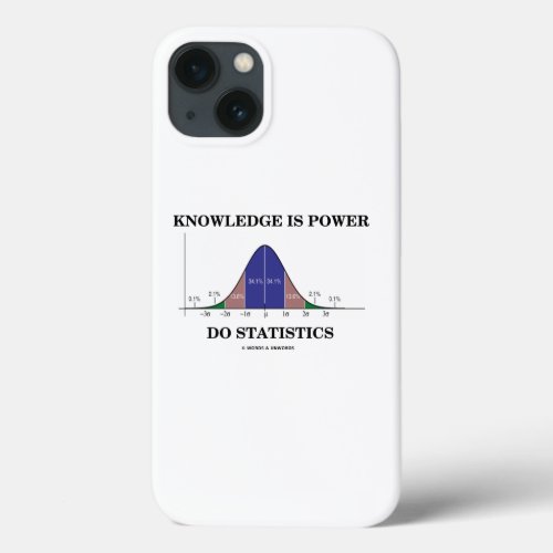 Knowledge Is Power Do Statistics Bell Curve Humor iPhone 13 Case