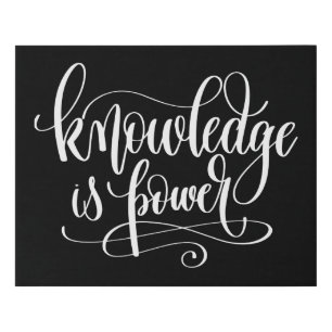 Knowledge is Power Faux Canvas Print