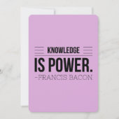 Knowledge Is Power Francis Bacon Motivation Quote (Front)