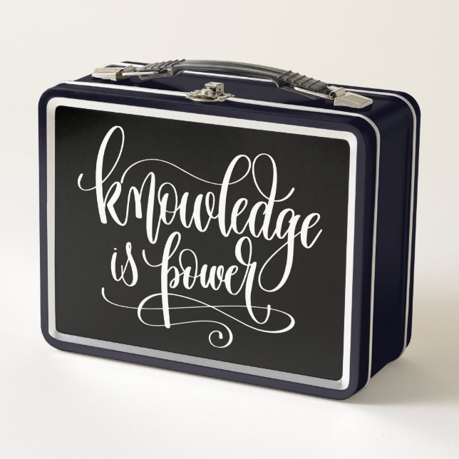 Knowledge is Power Metal Lunch Box (Front)