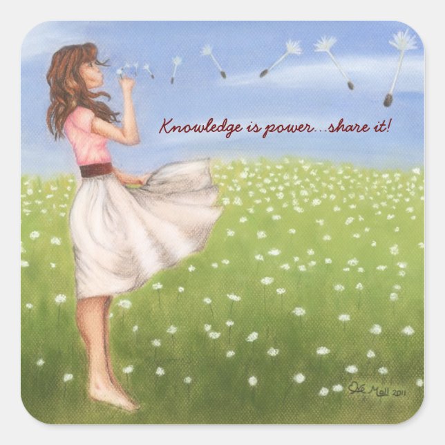Knowledge is power...share it! square sticker (Front)