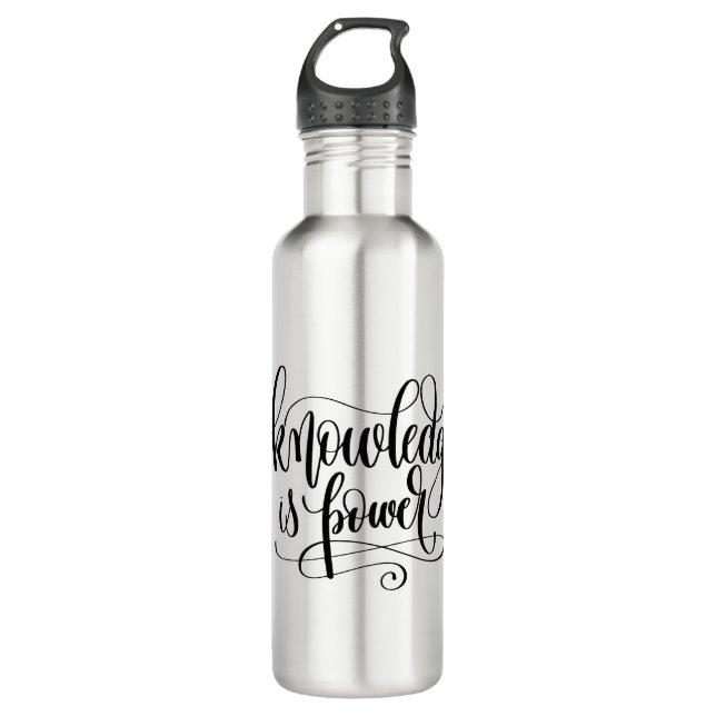 Knowledge is Power Stainless Steel Water Bottle (Front)