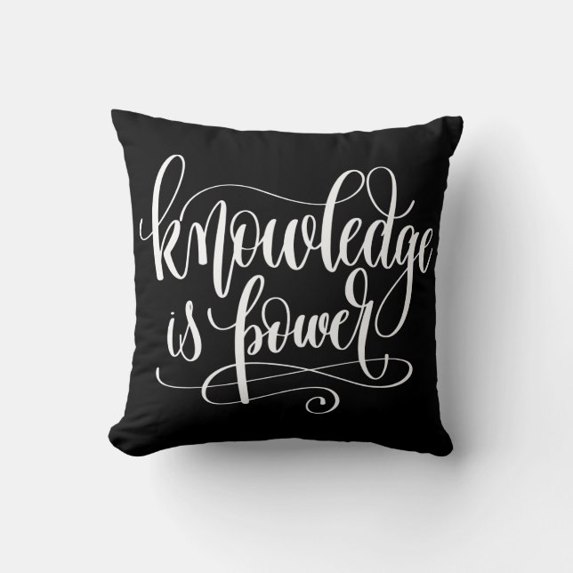 Knowledge is Power Throw Pillow (Front)