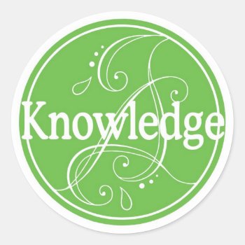 Knowledge Sticker by greenjellocarrots at Zazzle