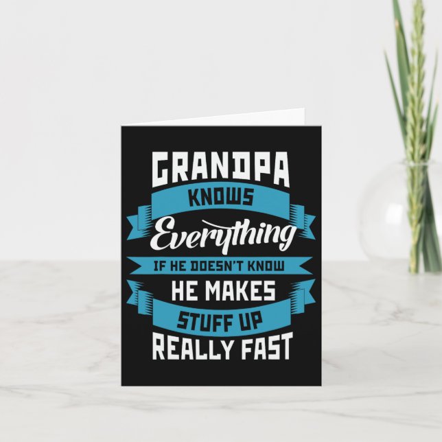 Knows Everything Funny Father's Day Costume  Card (Front)