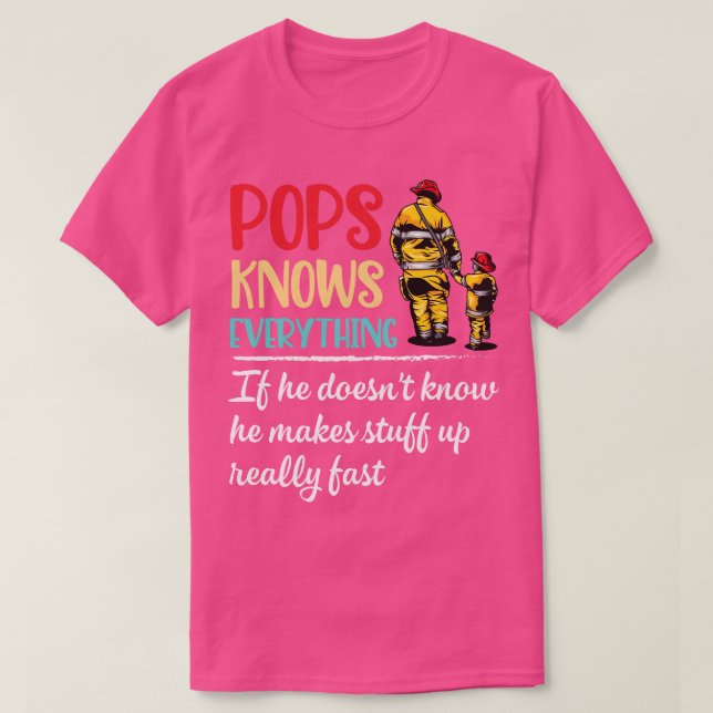 Knows Everything If He Doesnt Know He Makes Stuff  T-Shirt (Design Front)