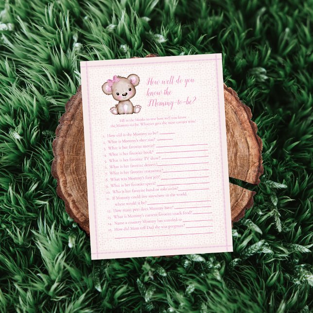 Knows Mommy Best Cute Girl Bear Game Card (Creator Uploaded)