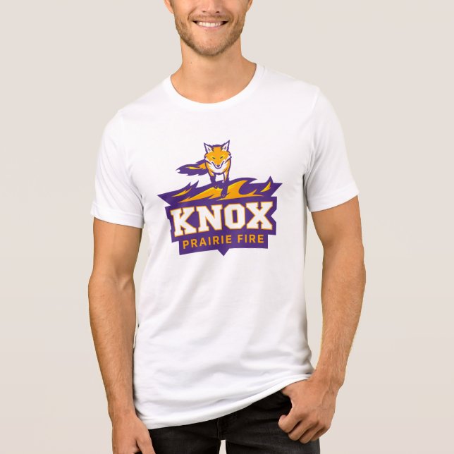Knox Blaze The Fox Mascot & Prairie Fire Tri-Blend Shirt (Front)