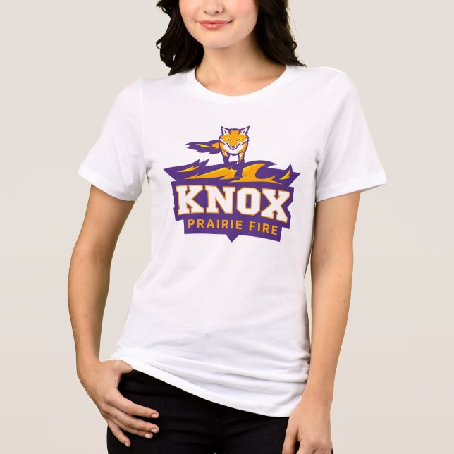 Knox Blaze The Fox Mascot & Prairie Fire Tri-Blend Shirt (Front)