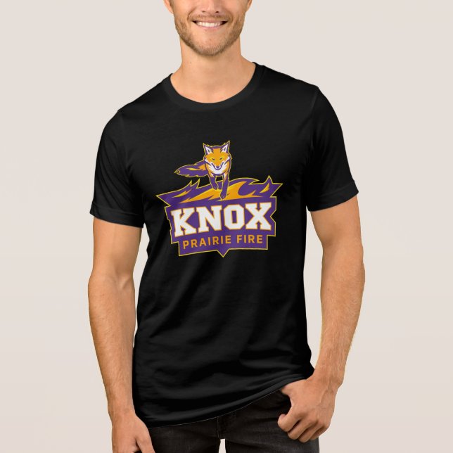 Knox Blaze The Fox Mascot & Prairie Fire Tri-Blend Shirt (Front)